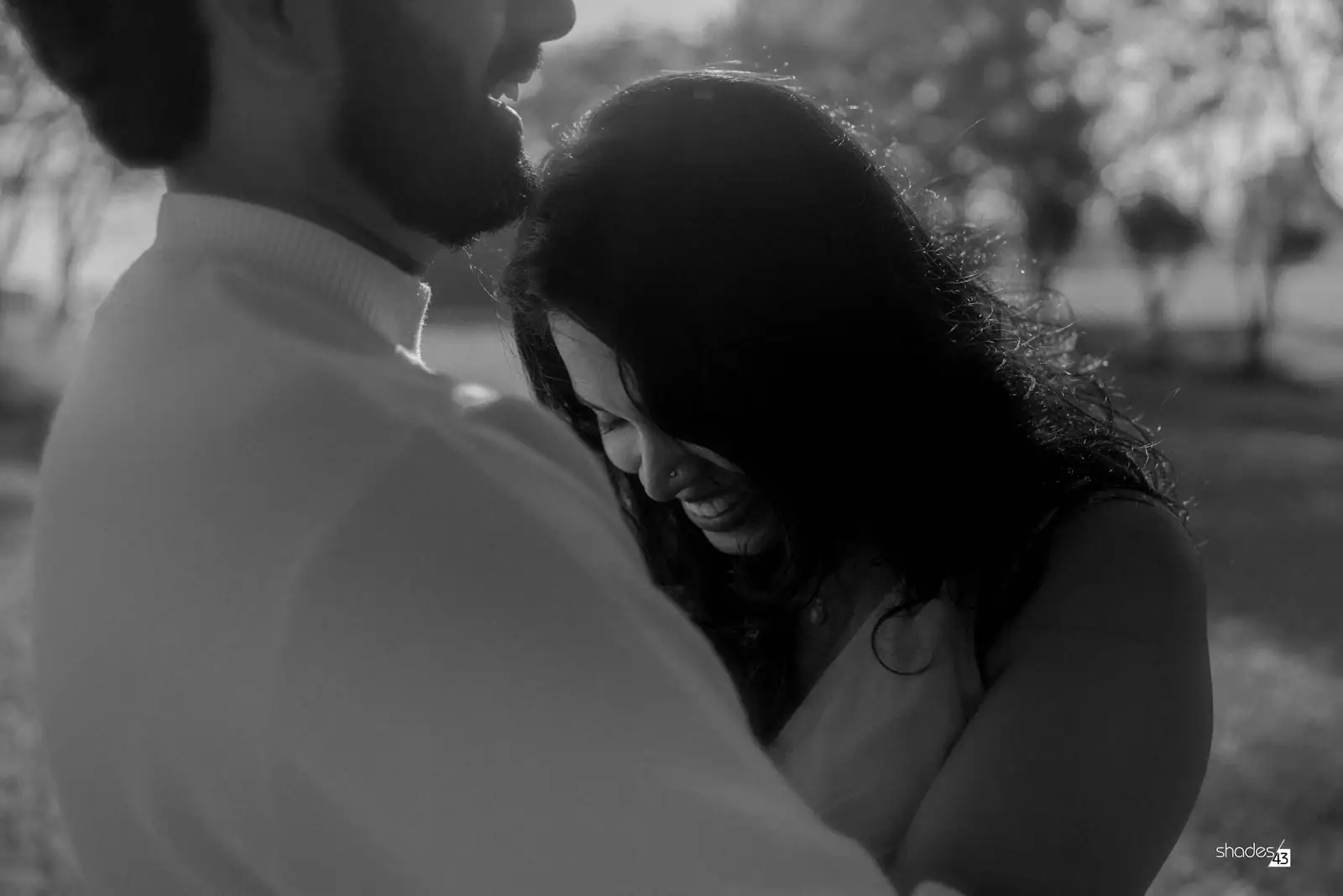 Illustrative black and white couple portrait